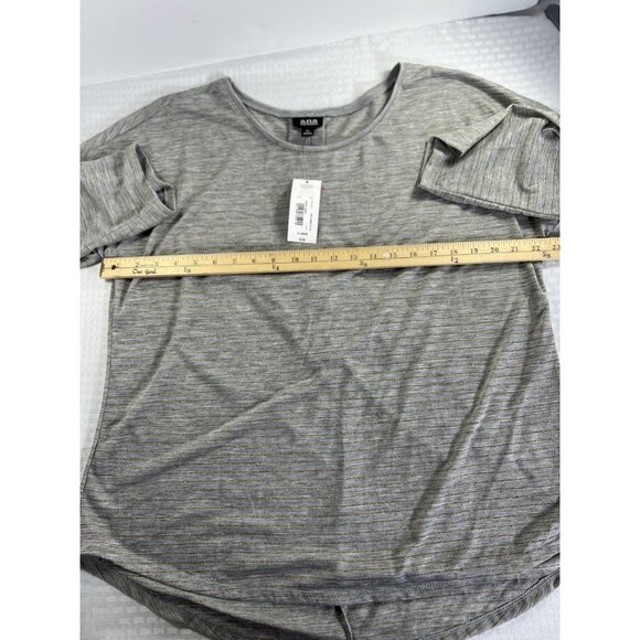 A.N.A Long Sleeve‎ Knit Gray and Gold  NWT Womens Subtle Striped XL top - Picture 6 of 14